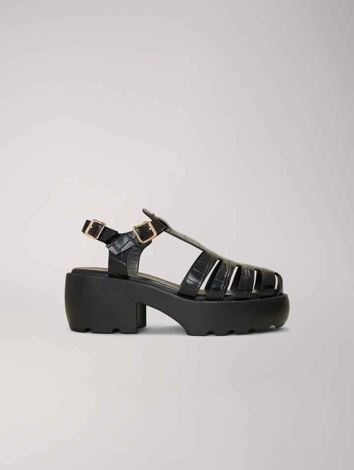 Profilierte Ledersandalen