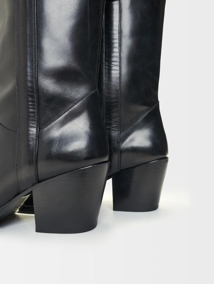 Lederstiefel mit Absatz