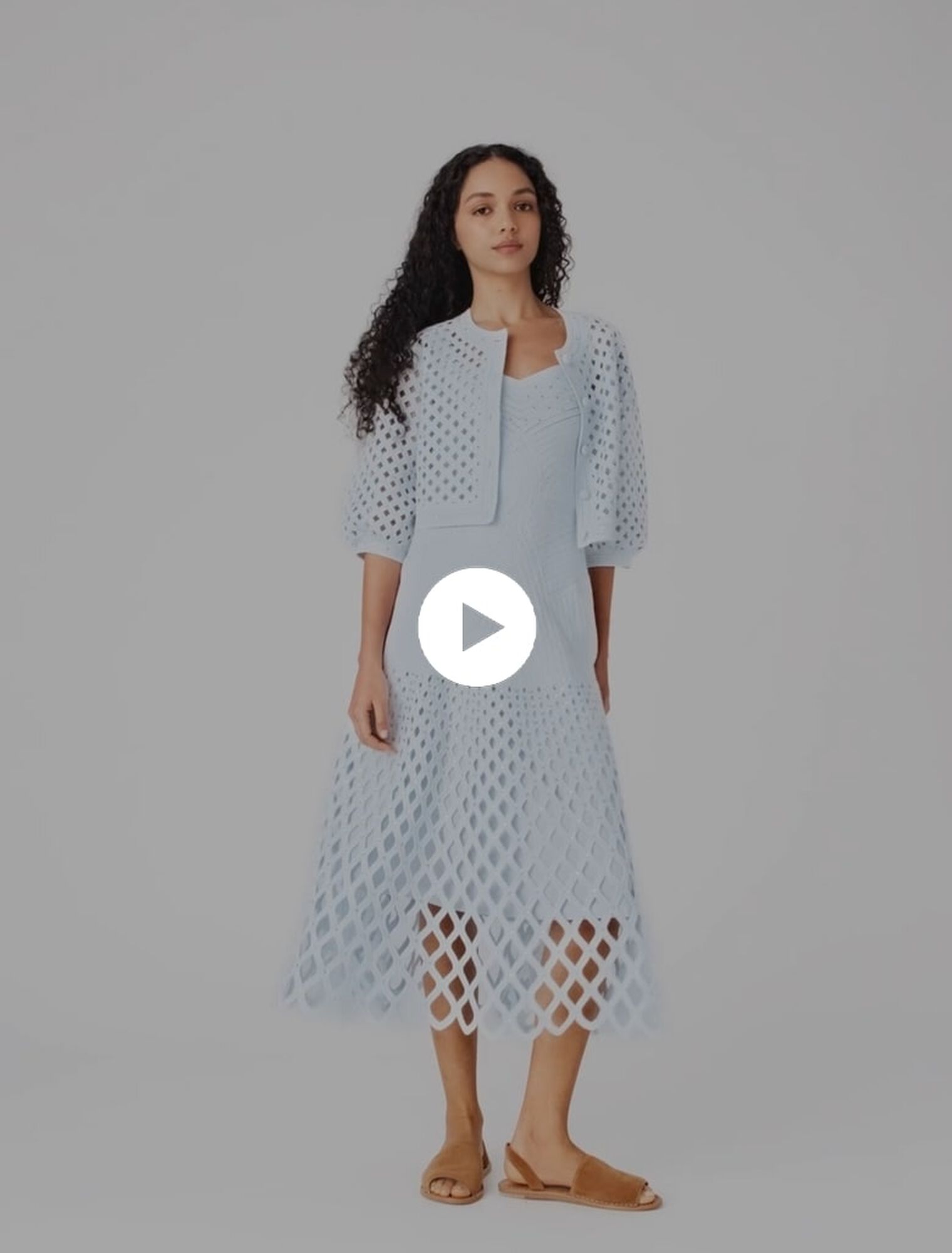 H&auml;kelcardigan mit Strass