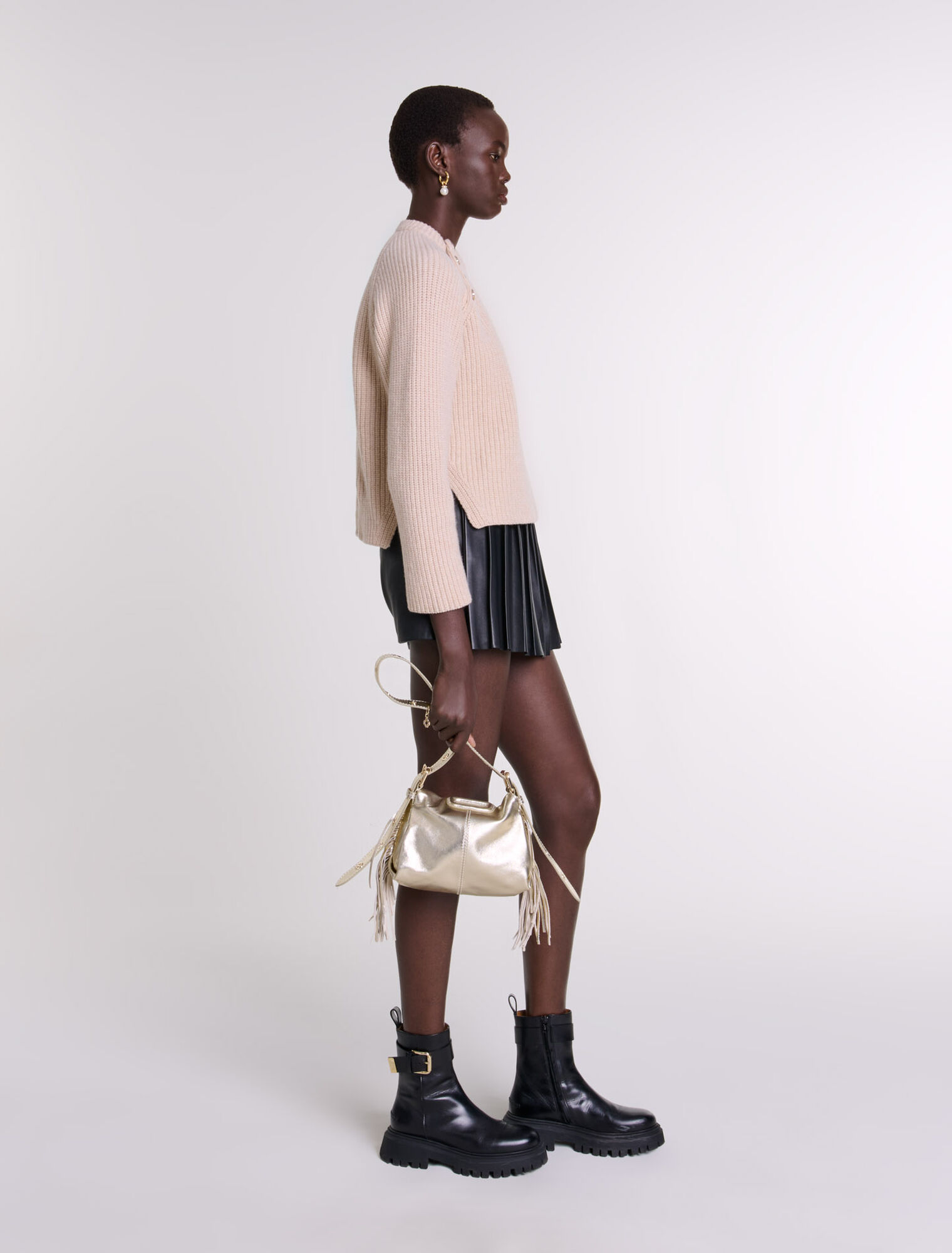 Trompe-l'Oeil-Shorts aus Leder