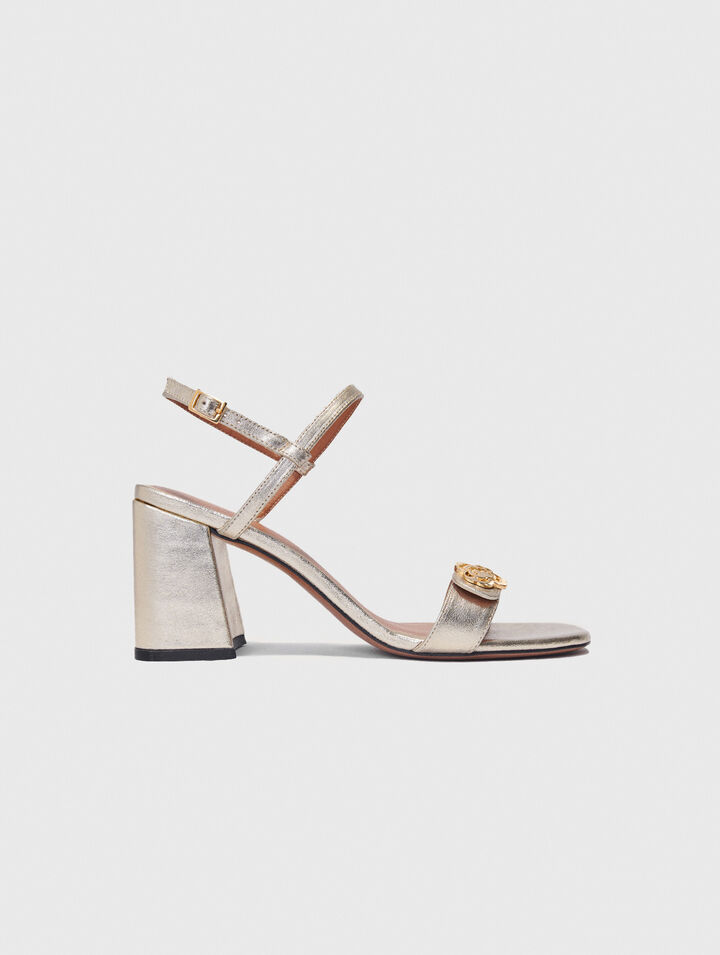 Sandalen aus metallisiertem Leder