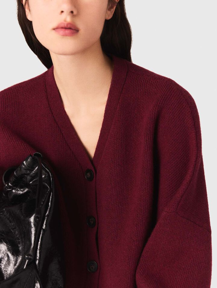 Kurzer Cardigan aus Wollmischgewebe
