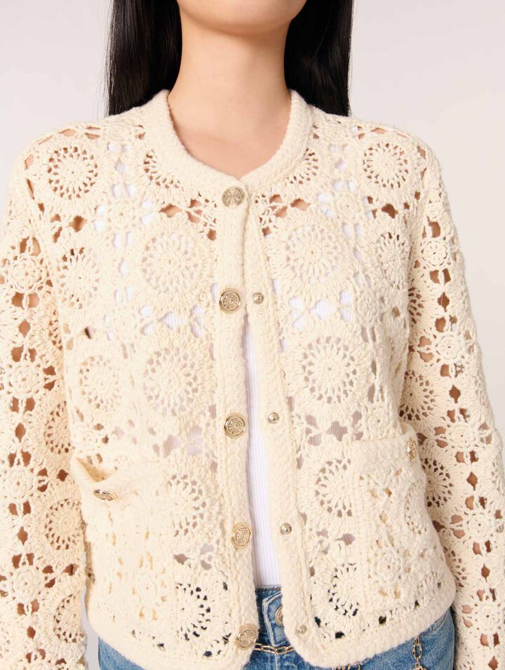 Kurzer gehäkelter Cardigan