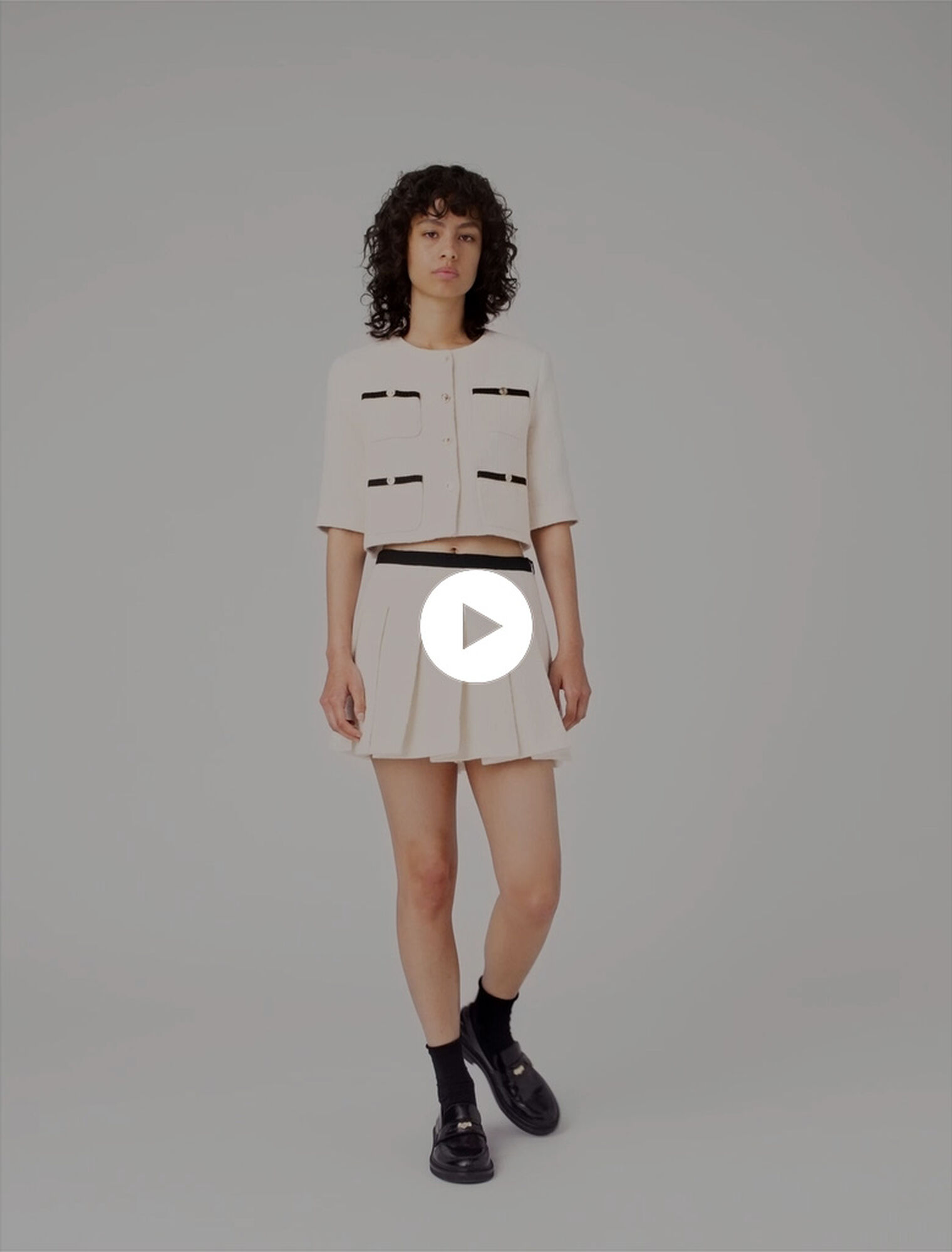 Trompe-l'œil-Shorts aus Tweed