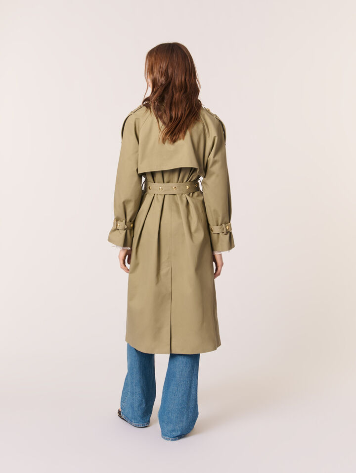 Trenchcoat mit Nieten und Kragen