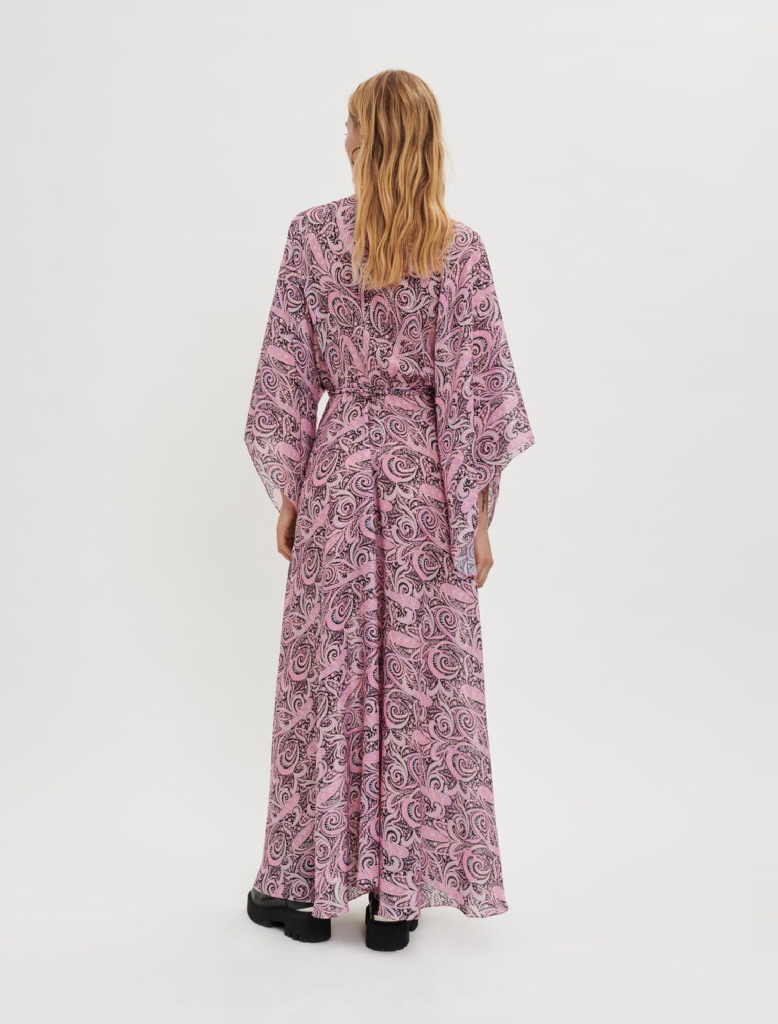 Fließendes Schalkleid mit Paisley-Print