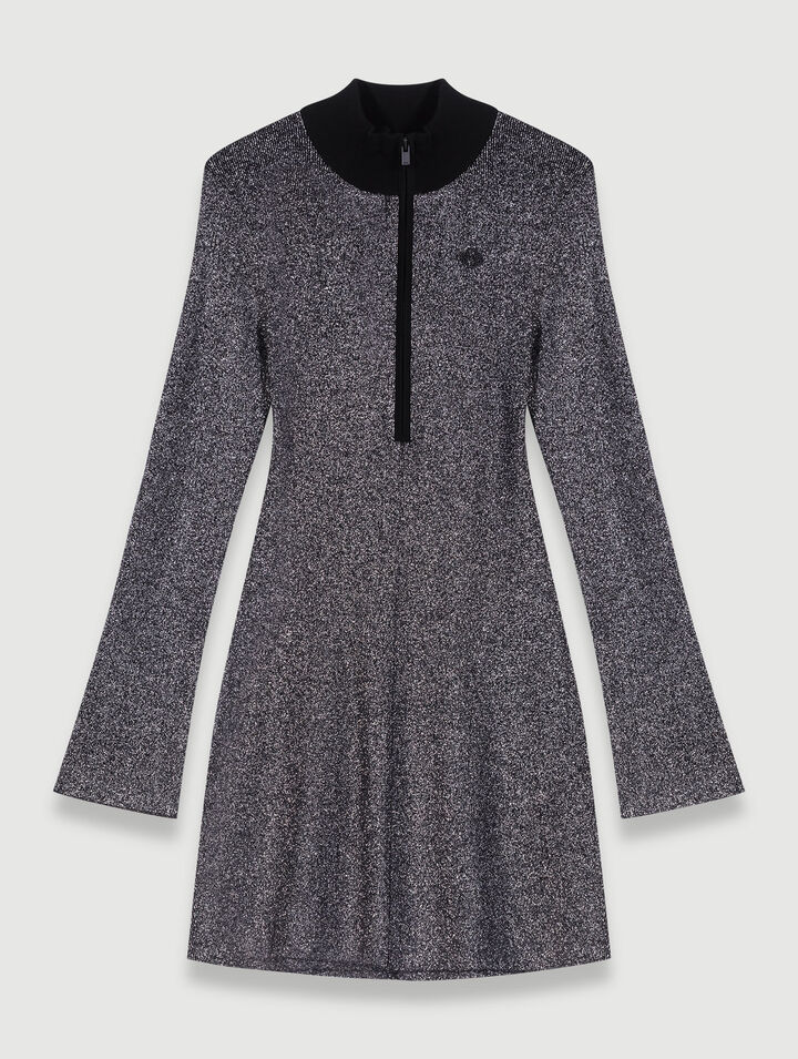 Kurzes Strickkleid mit Pailetten