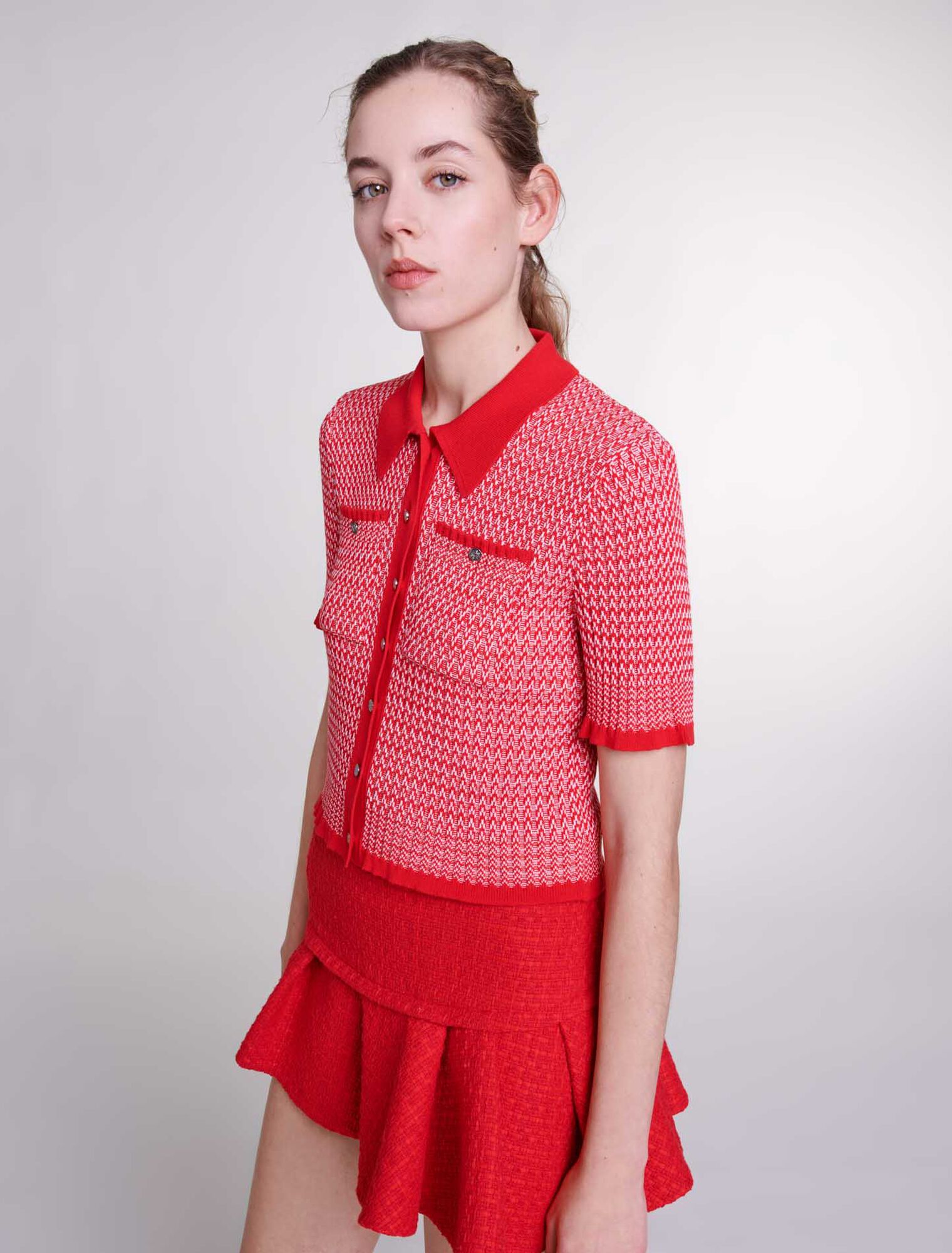Asymmetrischer Minirock aus Tweed