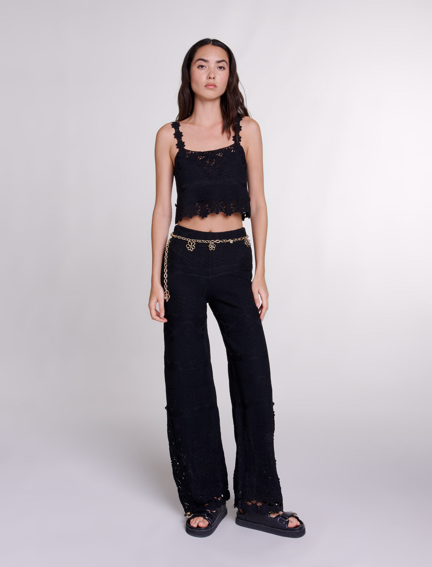Gehäkelte Hose - Hosen mit hoher taille | Maje