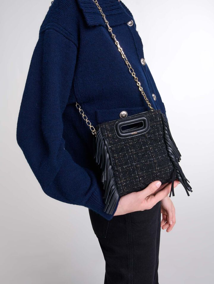 Mini-Tasche M aus gestepptem Tweed