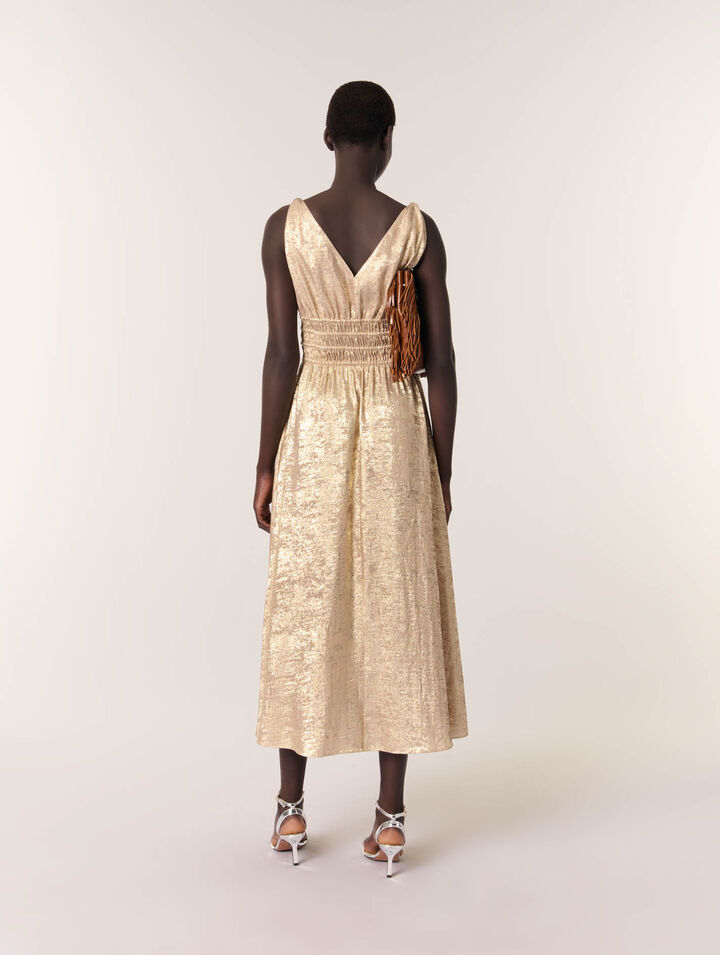 Langes Metallic-Kleid