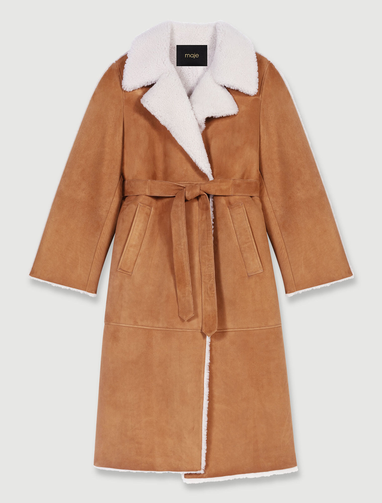 Langer Shearlingmantel