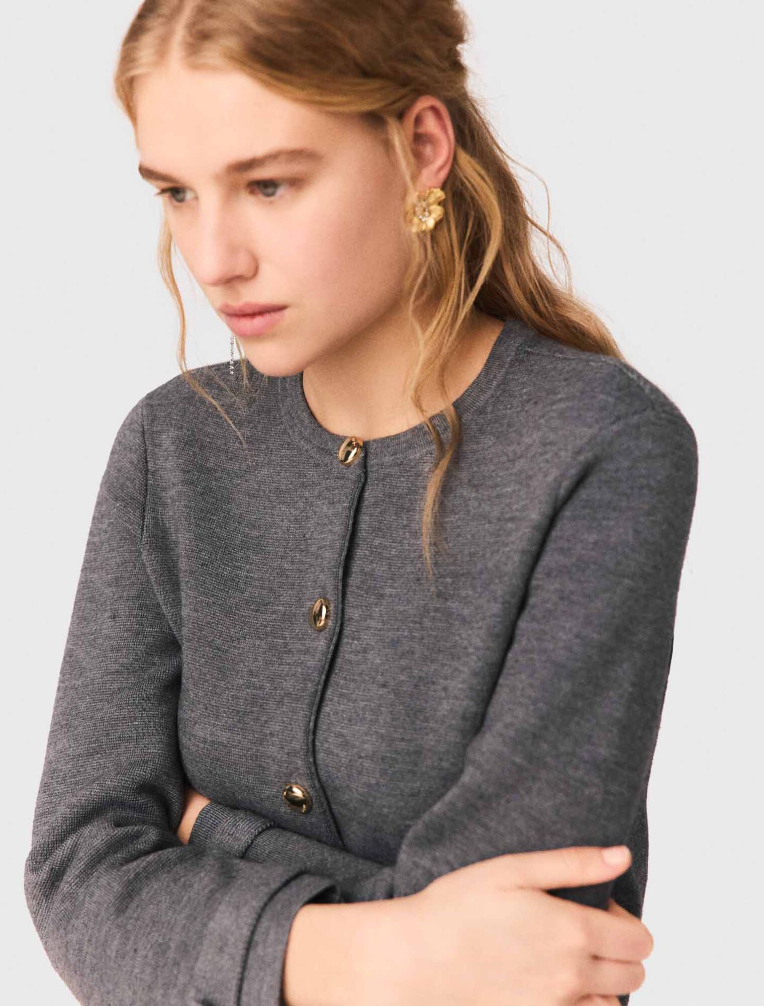 Cardigan mit abnehmbarem Kragen