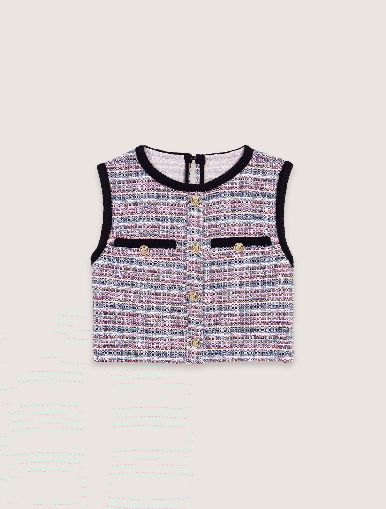 Kurzes 2-in1-Kleid aus Tweed