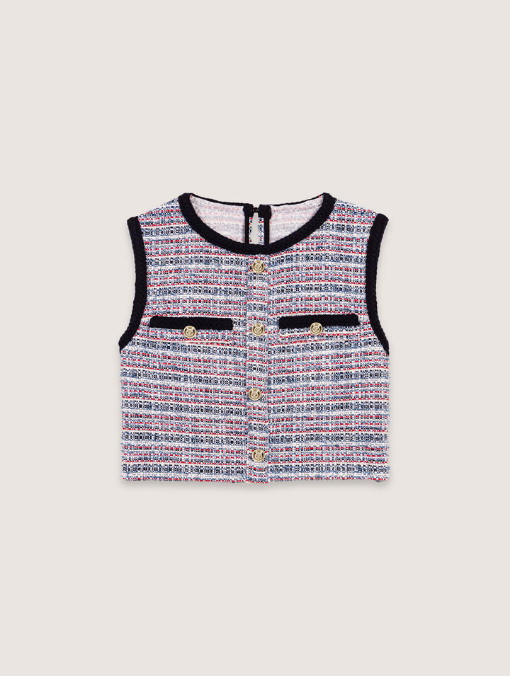 Kurzes 2-in1-Kleid aus Tweed