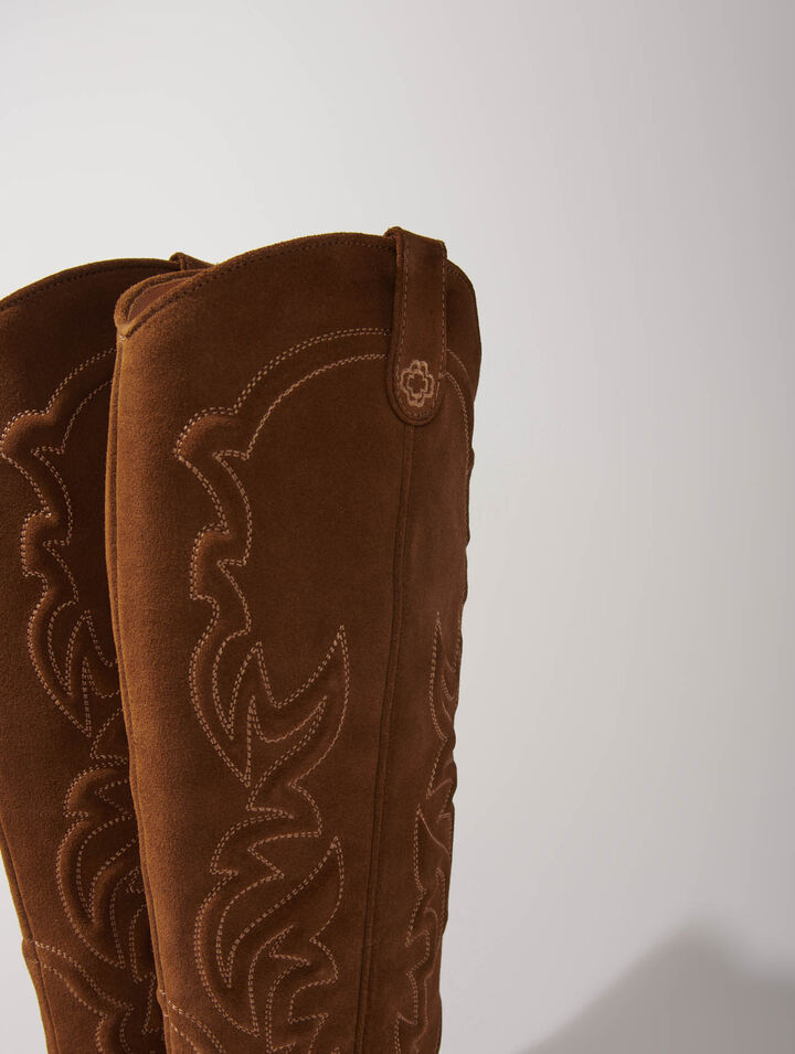 Santiags Stiefel aus Veloursleder