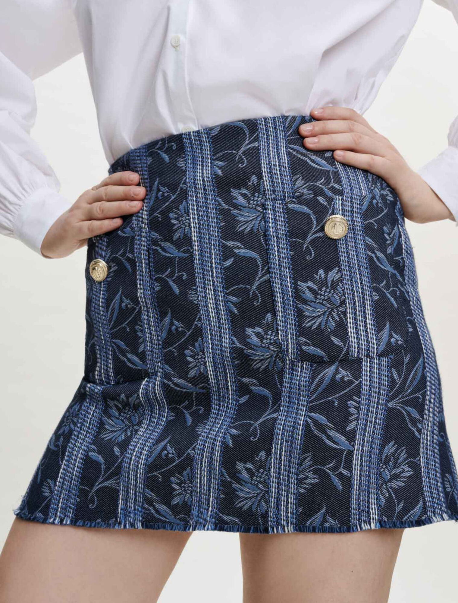 Trompe l'oeil Shorts aus Jacquardstoff