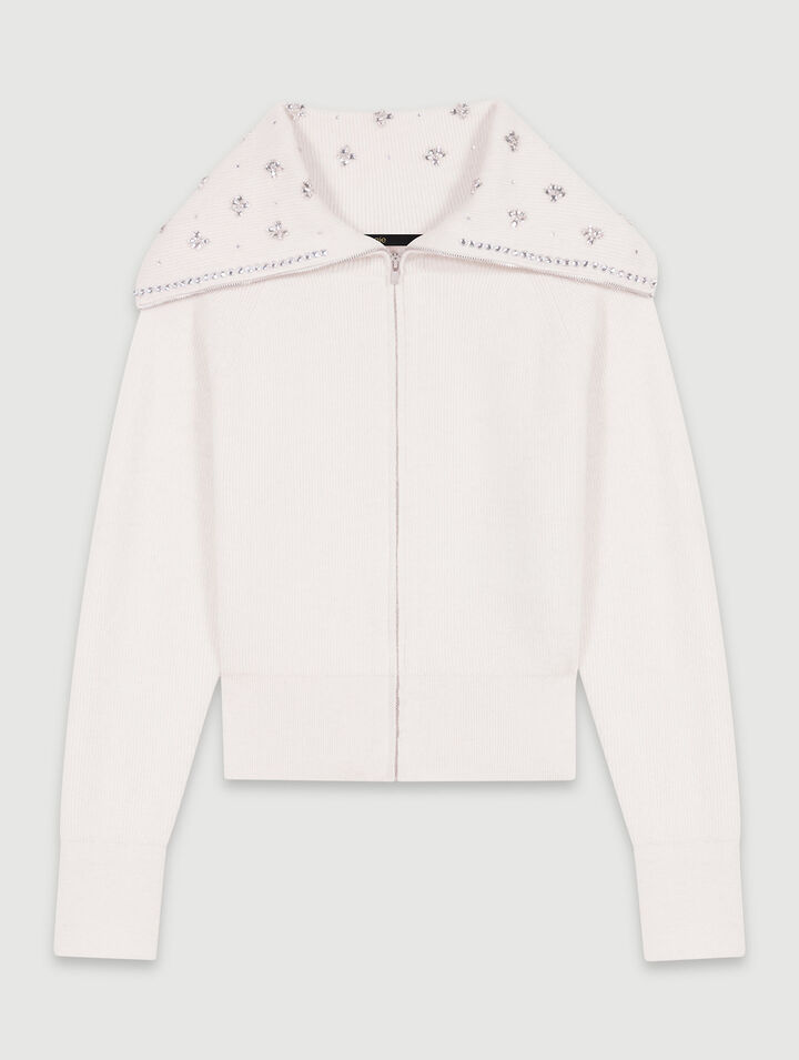 Cardigan mit Schmuckkragen