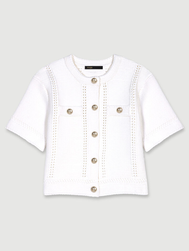 Kurzärmeliger Strickcardigan