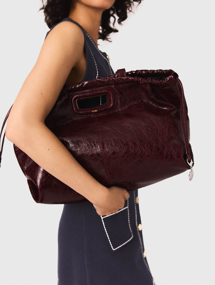 Tote-Tasche M aus Craquelé-Leder