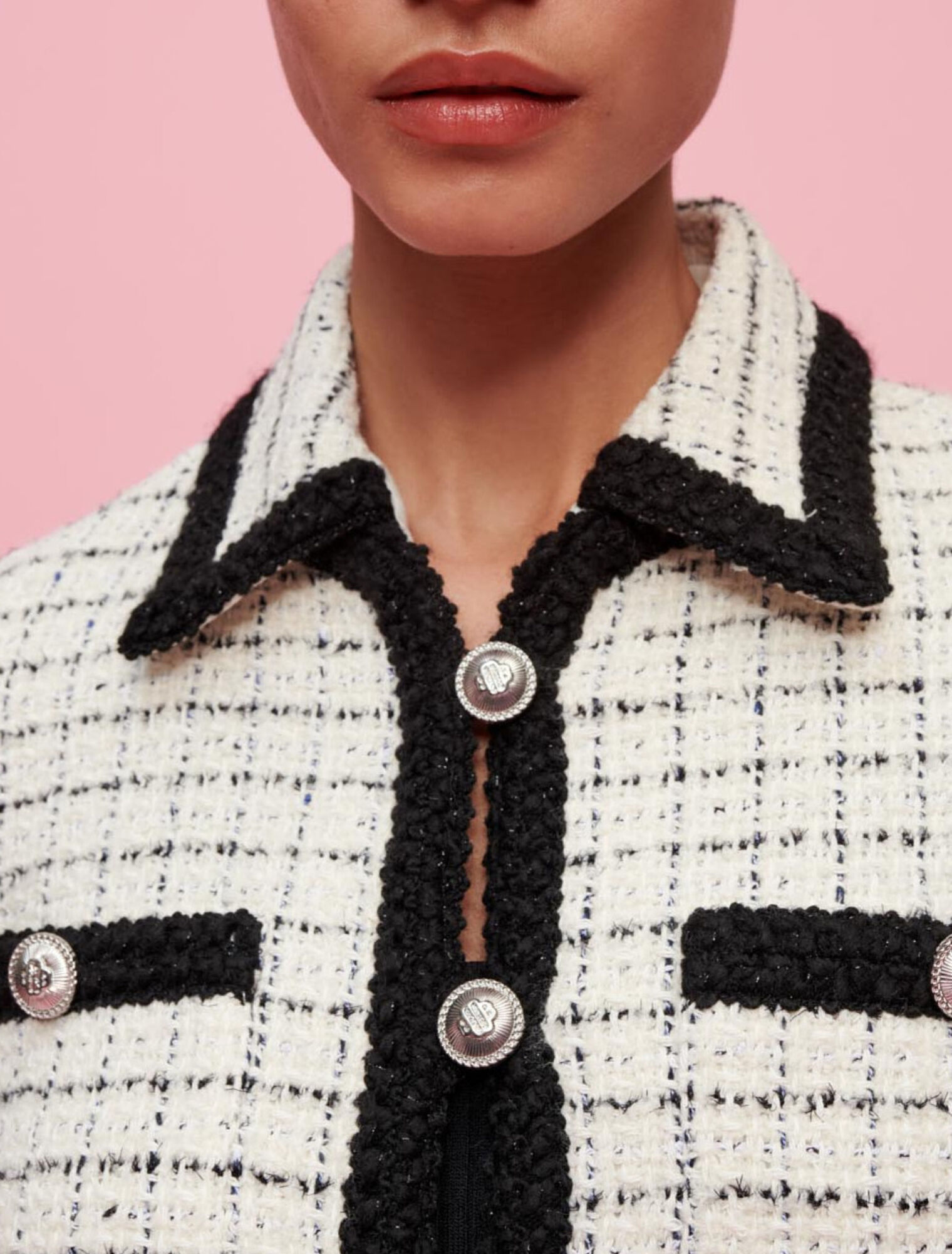 Jacke aus Tweed mit Karomotiven