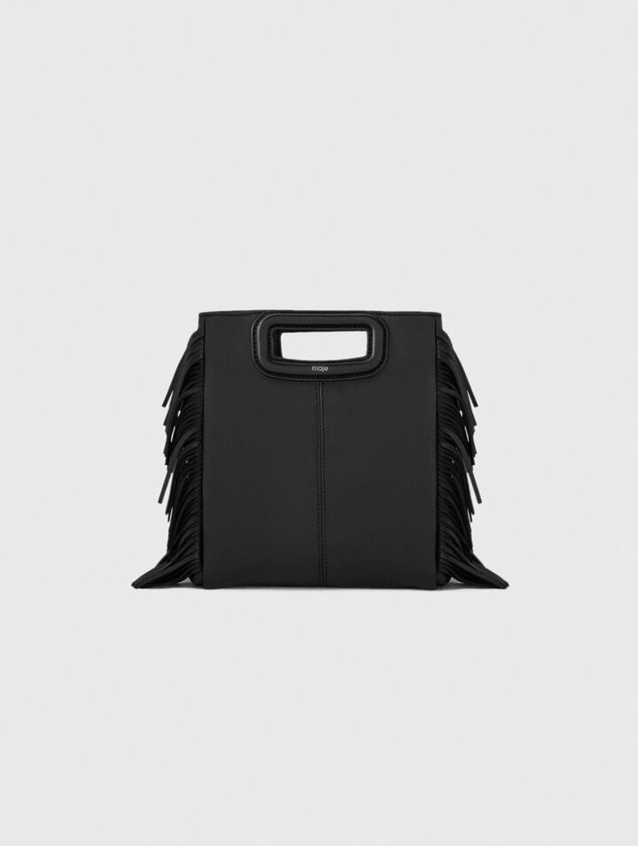 M-Tasche aus Glattleder mit Fransen