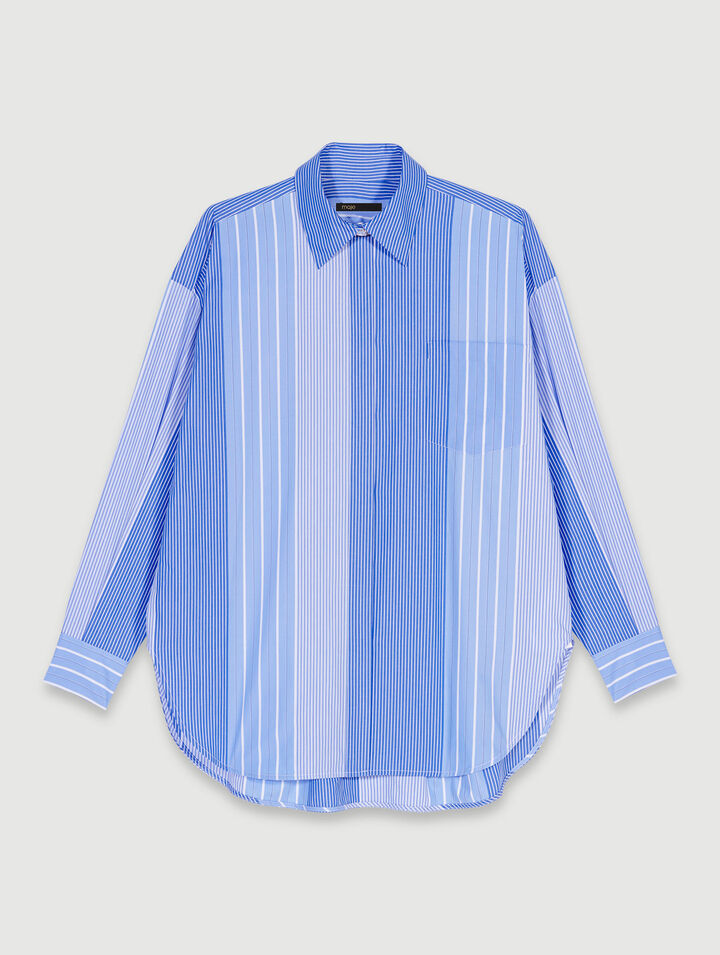 Gestreiftes Patchwork-Hemd 