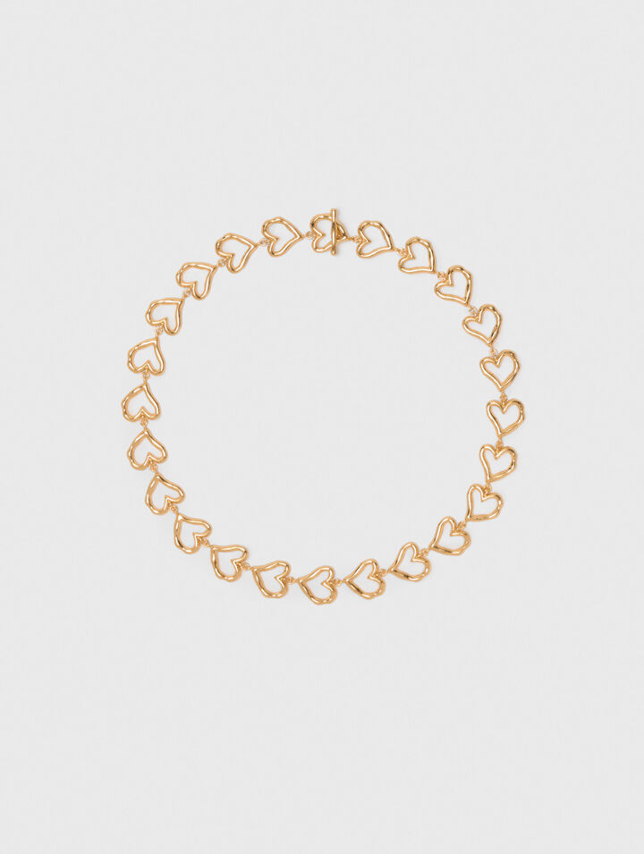 Herz-Halskette aus Messing, gold