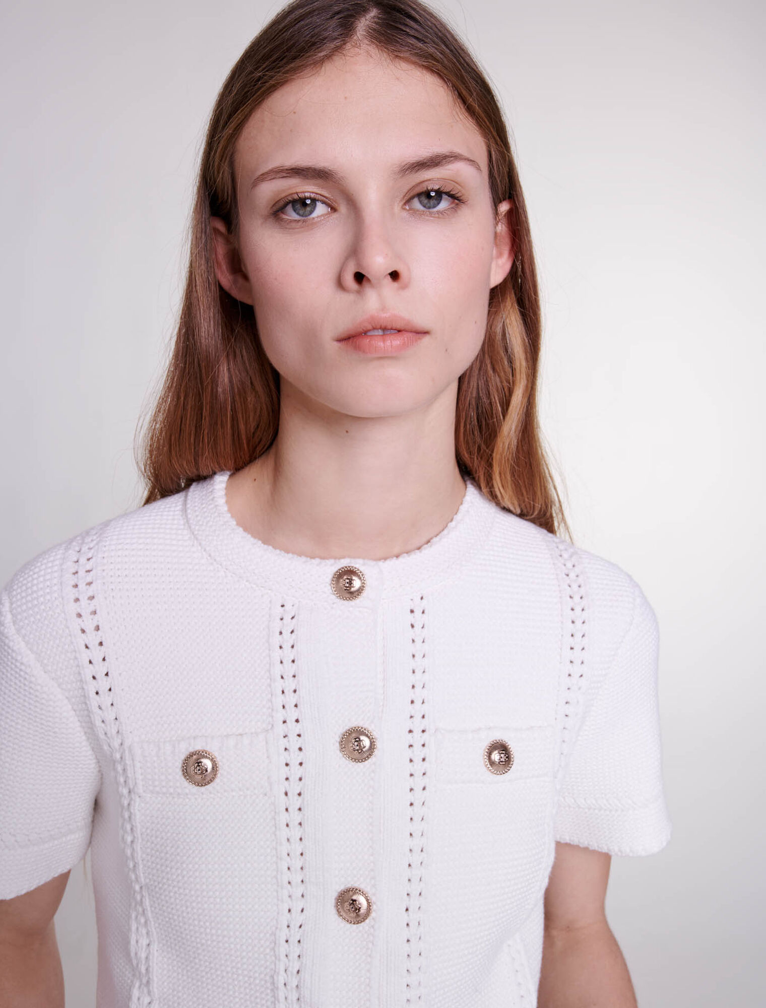 Kurzärmeliger Strickcardigan
