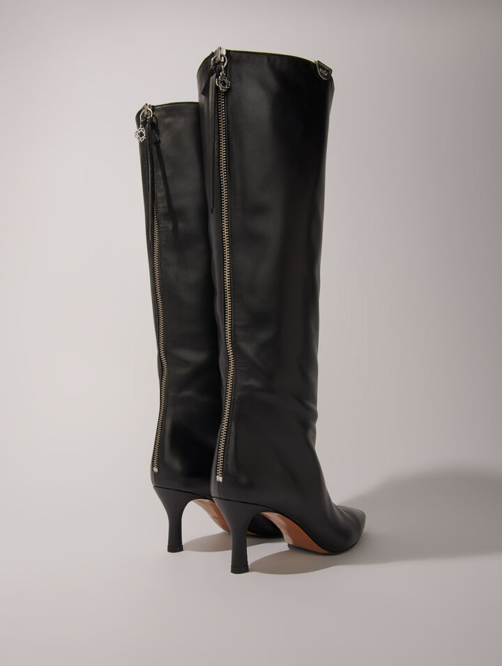 Spitze Lederstiefeletten