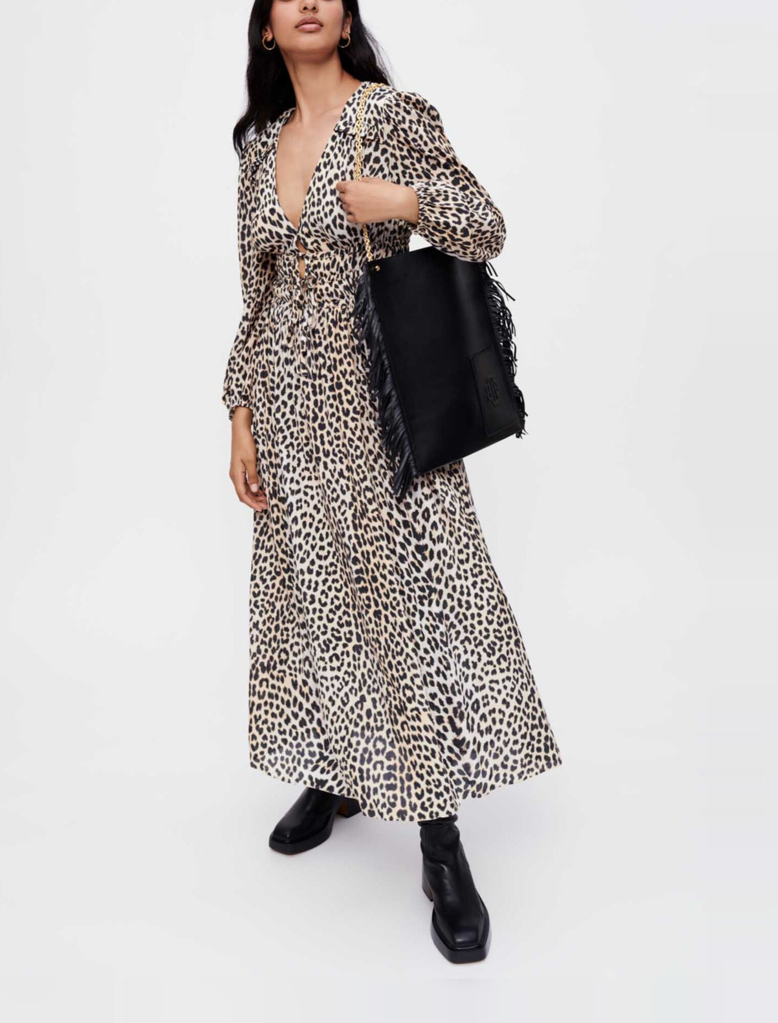 Langes Kleid aus Viskose