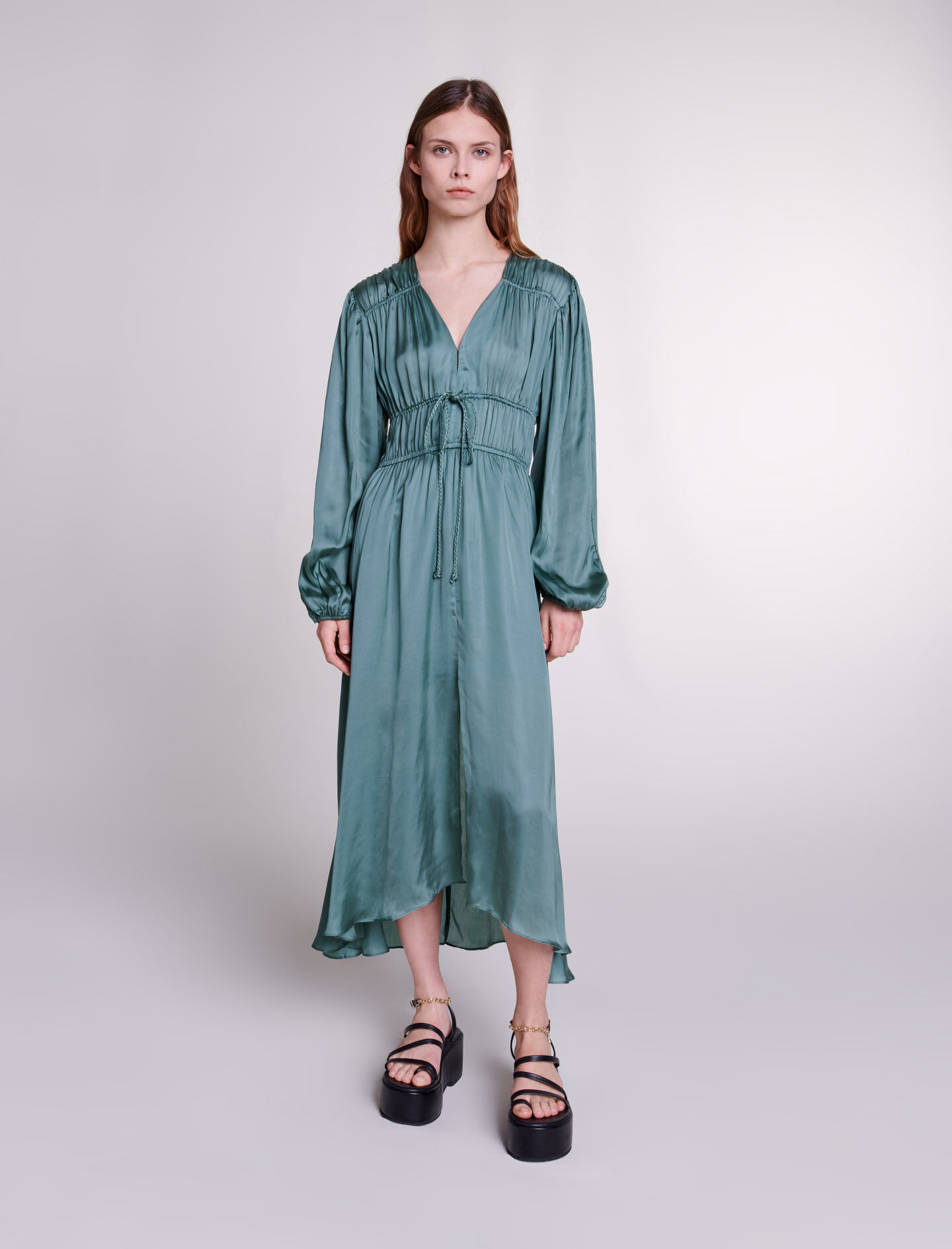 Maje satin kleid clearance