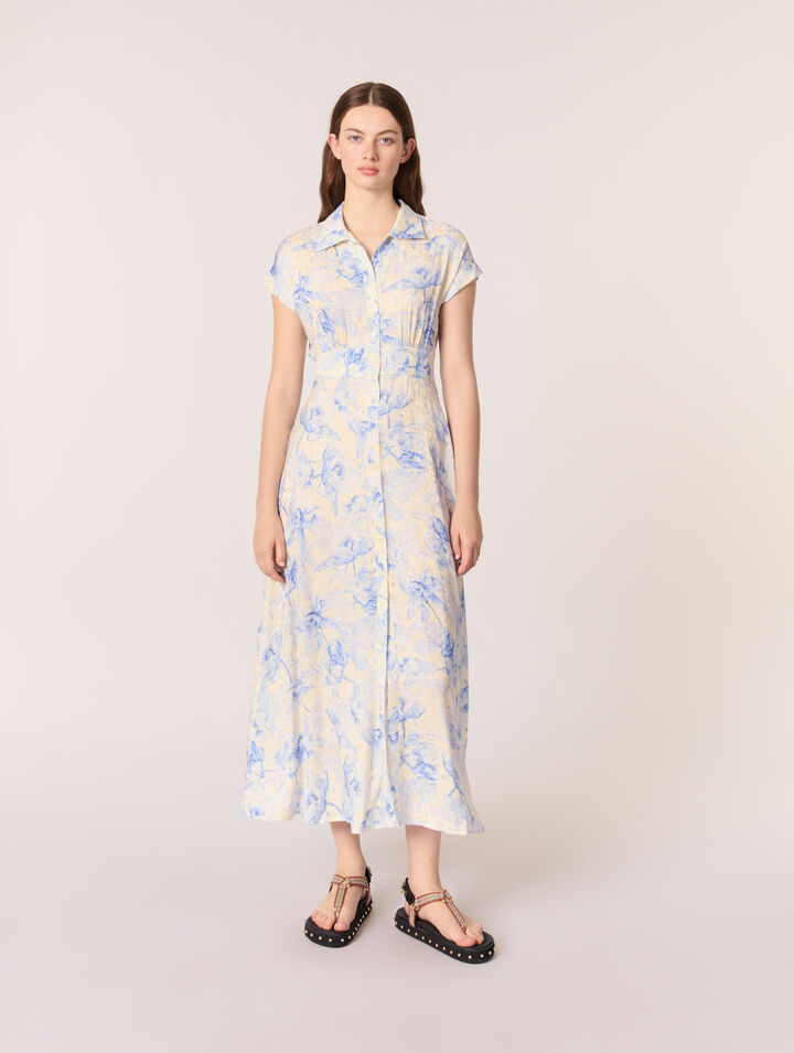 Langes bedrucktes Kleid