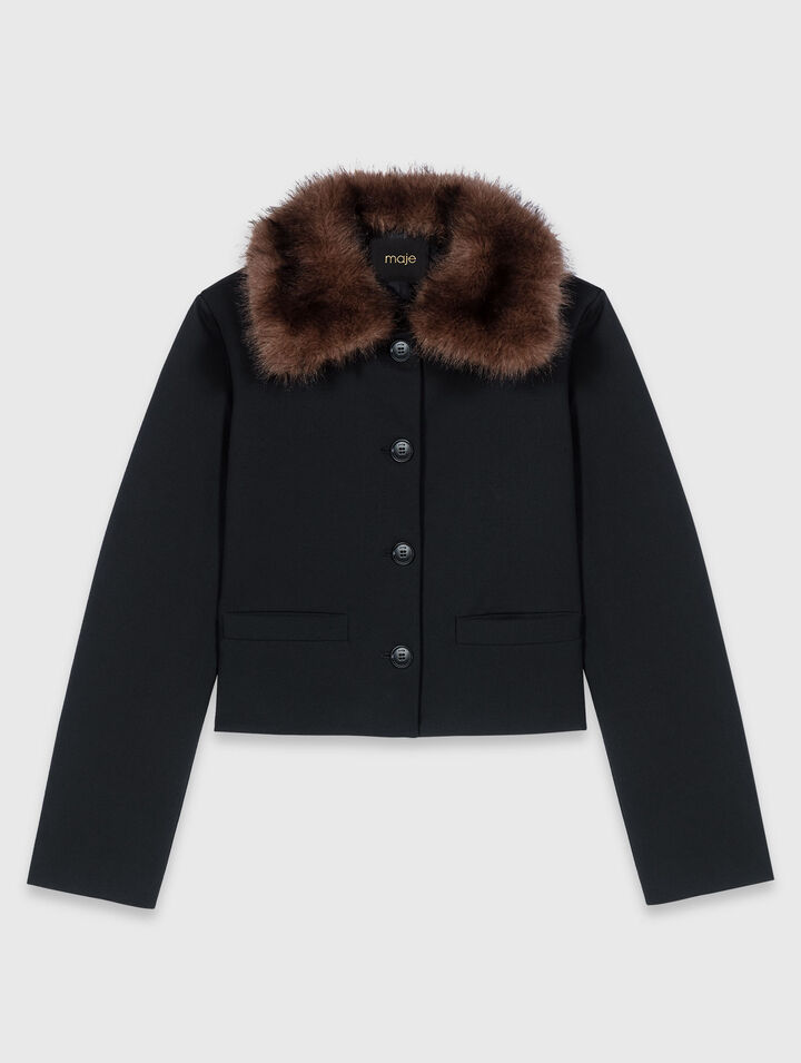 Kurzjacke mit abnehmbarem Kragen