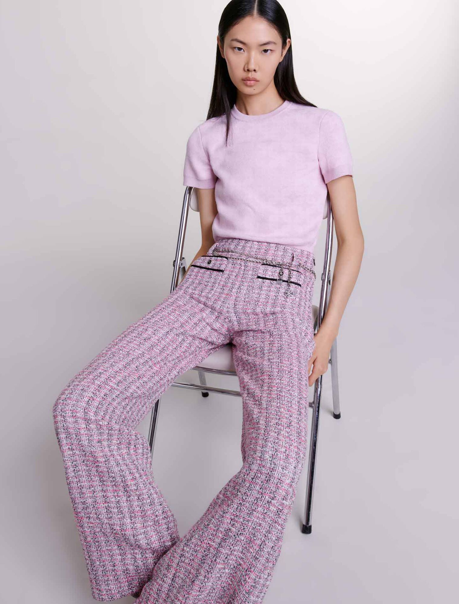 Weite Tweed-Hose