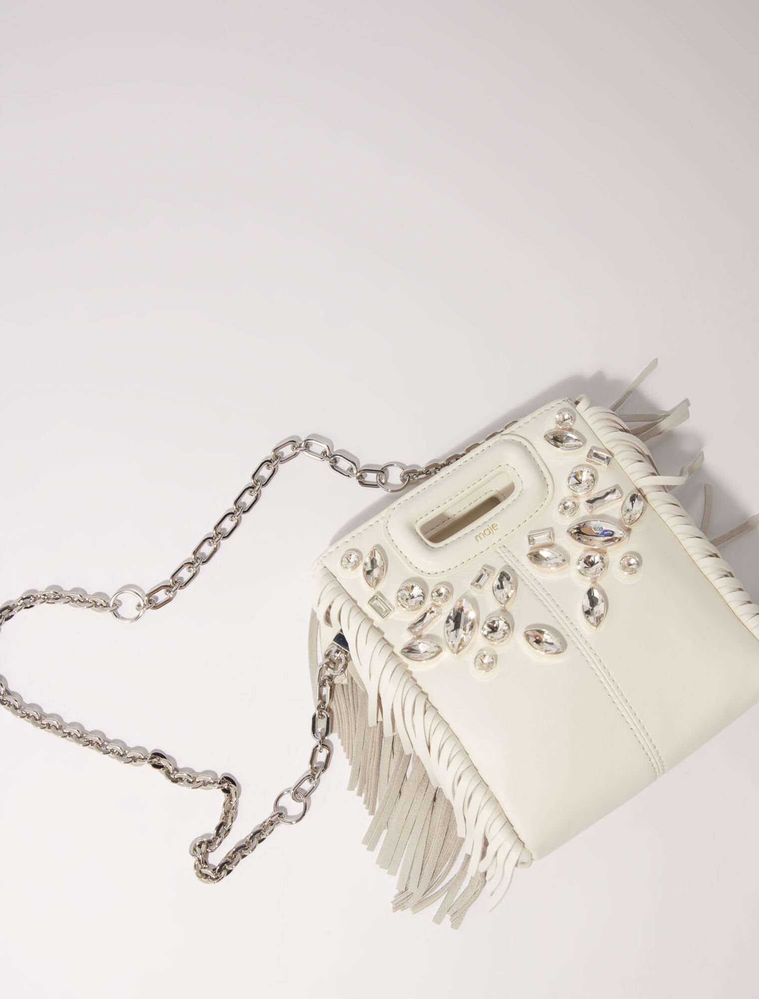 Minitasche M aus Leder mit Strass