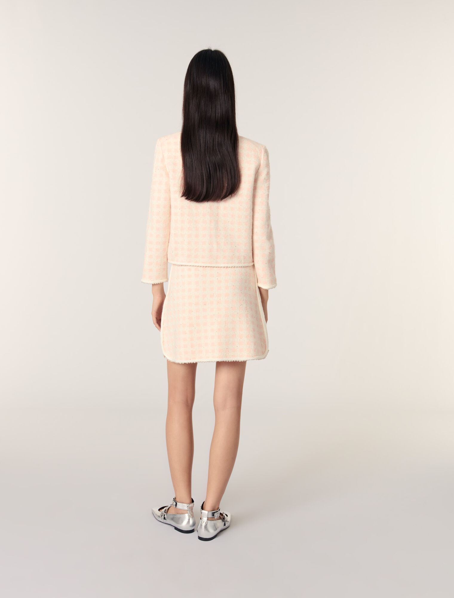 Strickjacke in Tweed-Optik