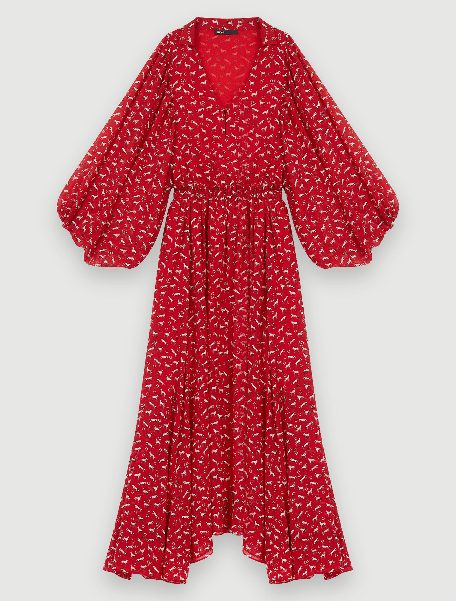 Kleid aus bedrucktem Chiffon Pferde