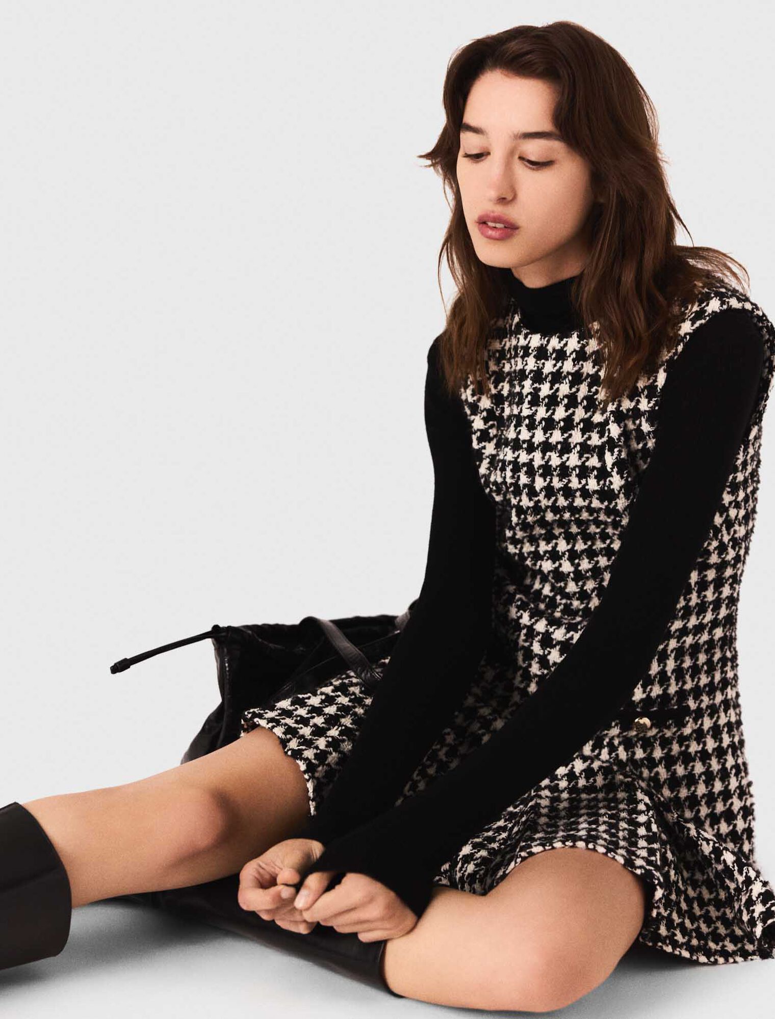 Ausgestelltes Tweed-Kleid