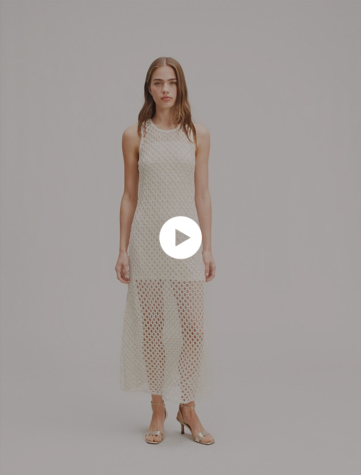 Langes Kleid aus Guipure-Spitze