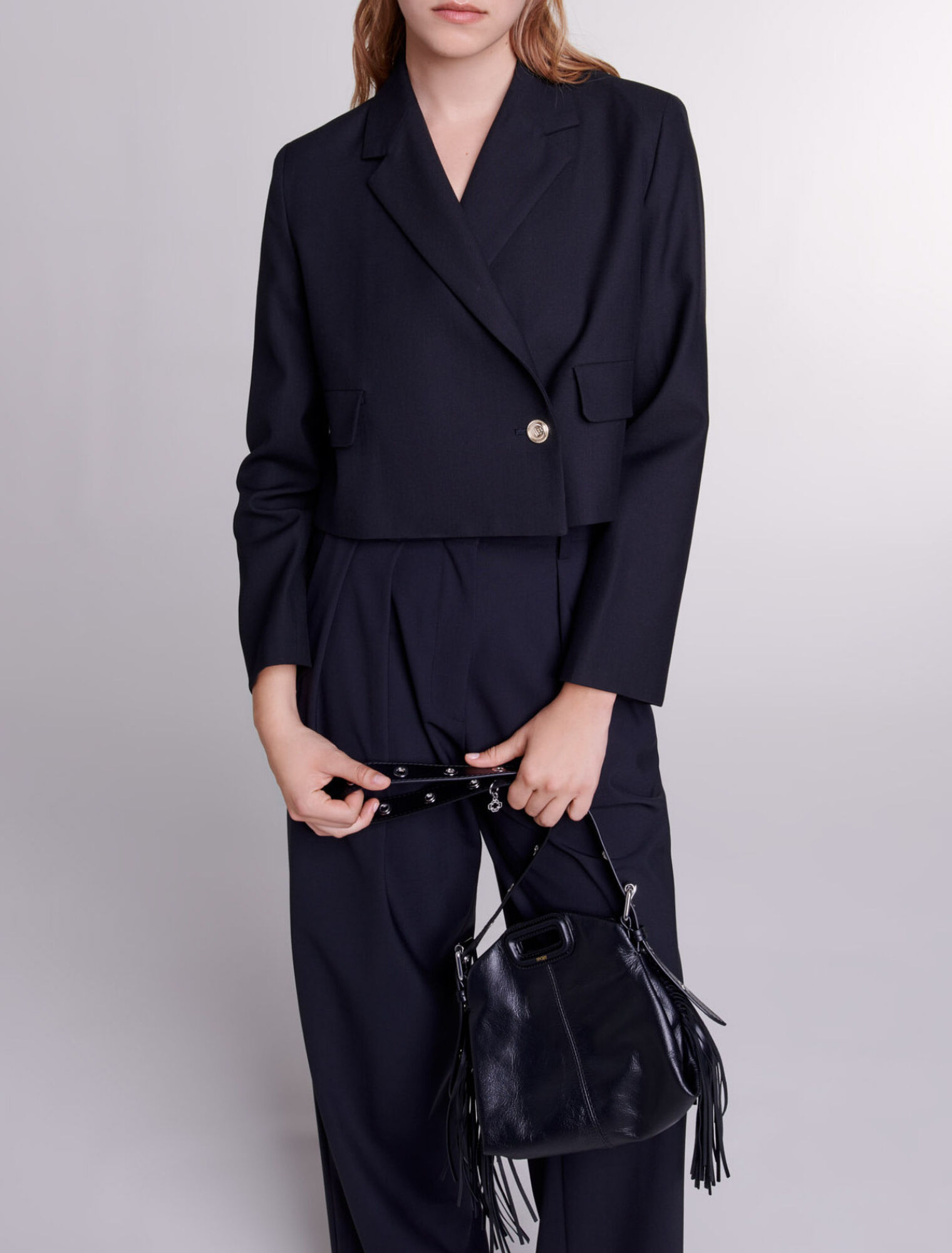 Short straight-fit jacket