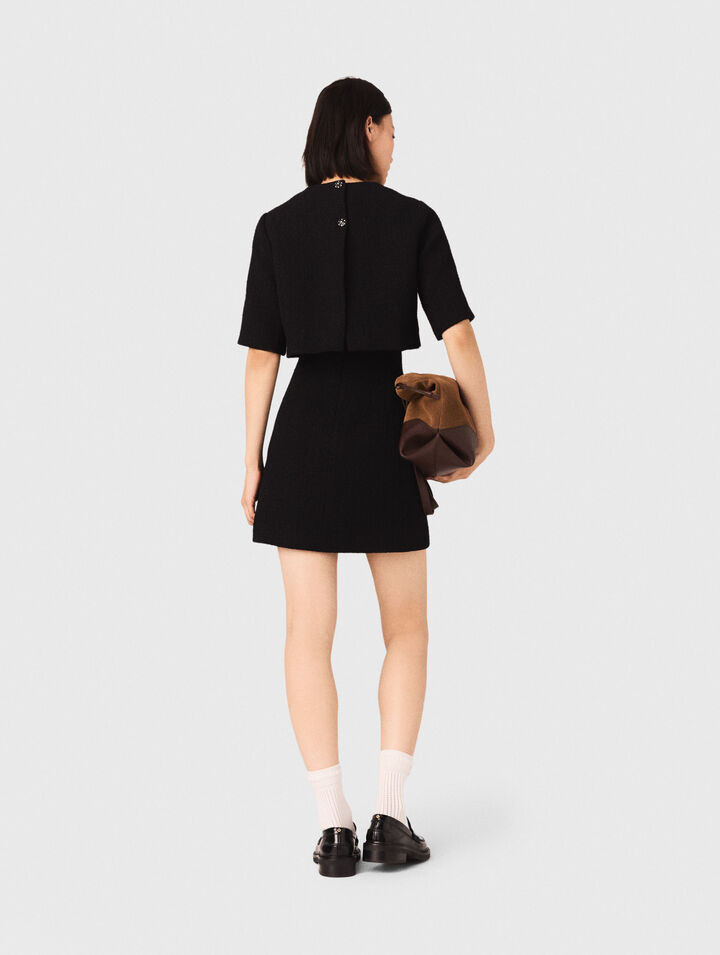 Glänzendes 2-in-1-Tweed-Kleid