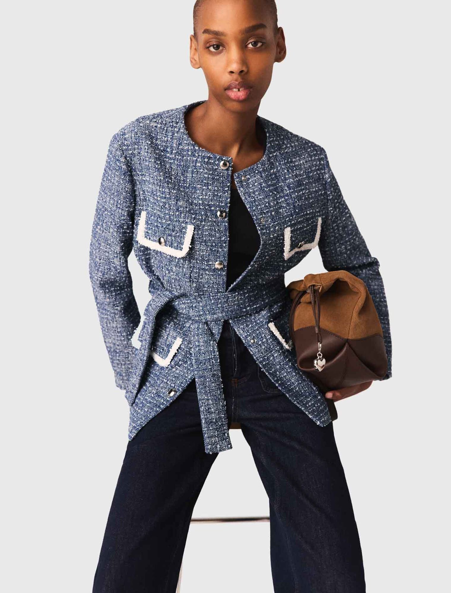 Tweed-Jacke mit 4 Taschen