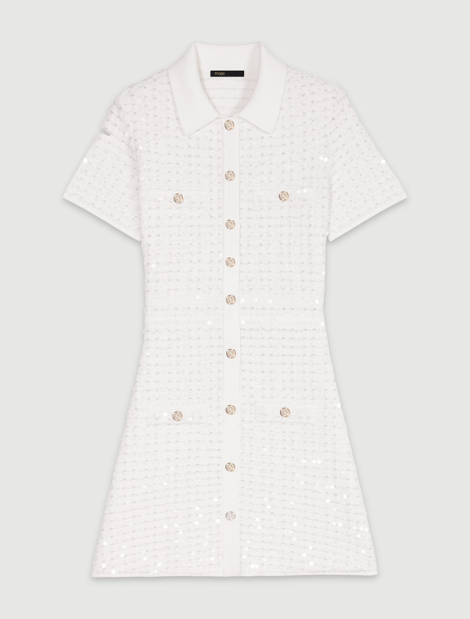 Kurzes Strickkleid mit Pailletten