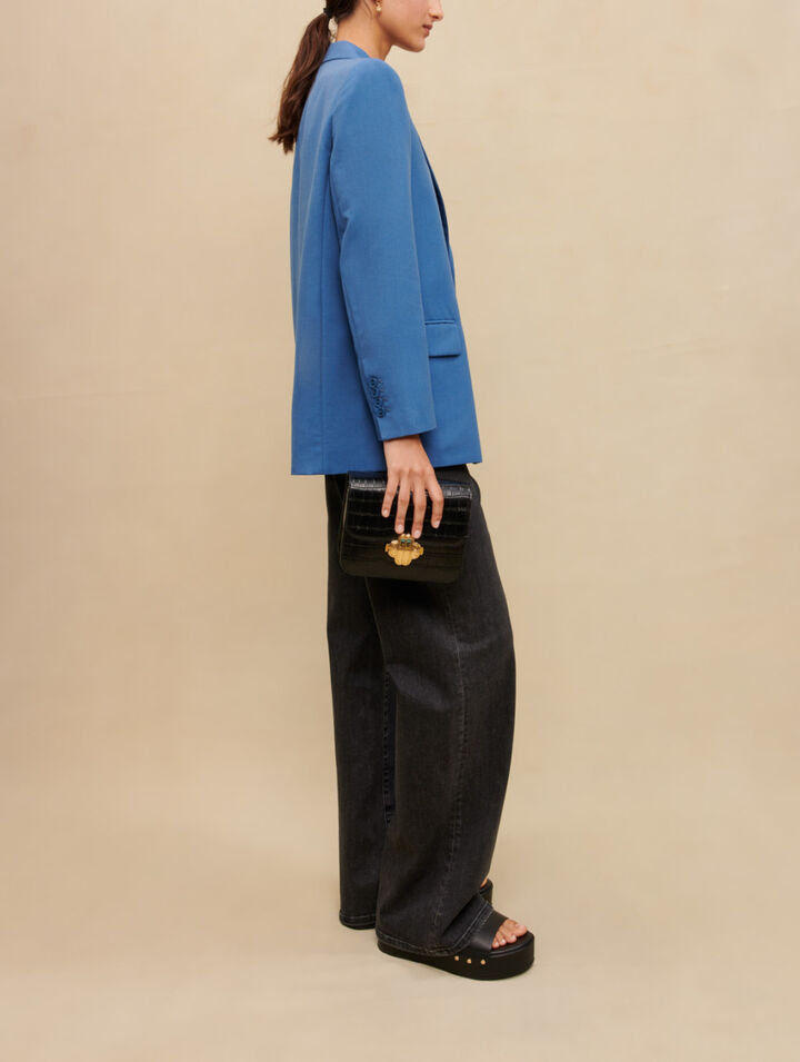 Gerade geschnittene blaue Schneiderjacke