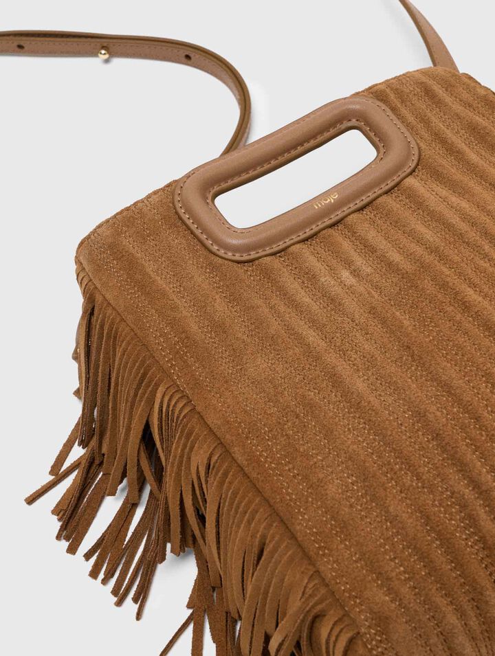 M-Tasche aus gestepptem Wildleder