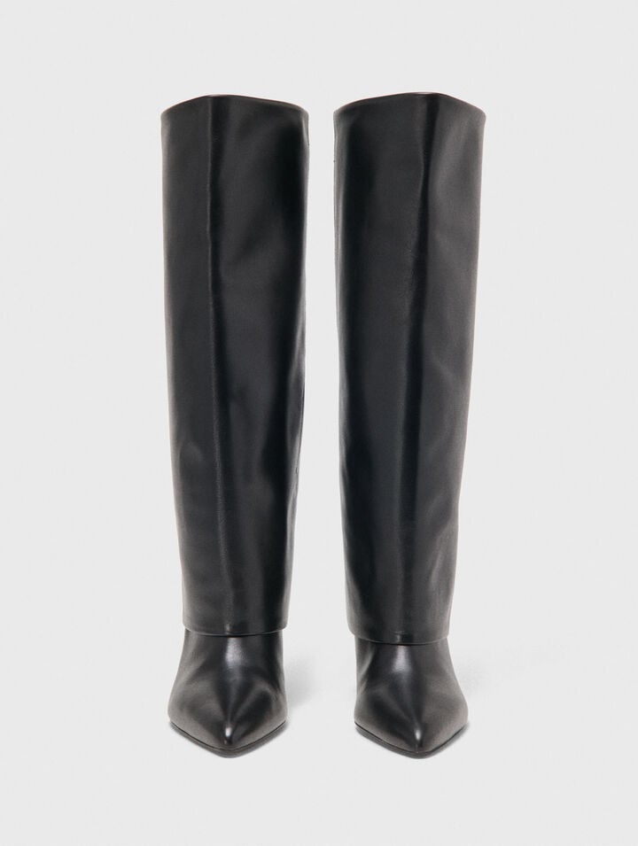 Lederstiefel mit Absatz