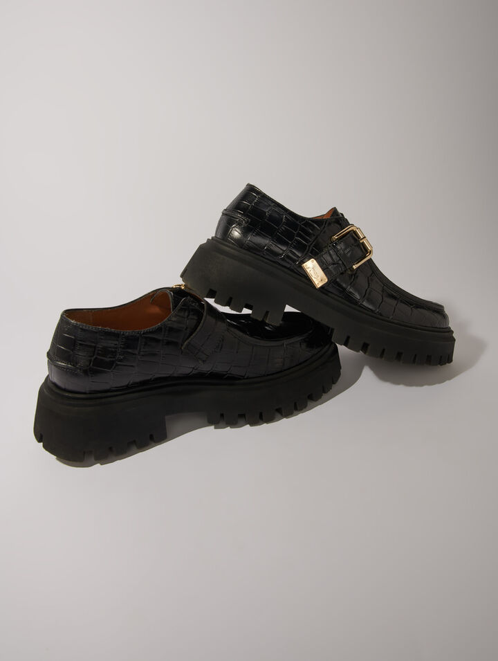 Klobige Derby-Schuhe aus Leder