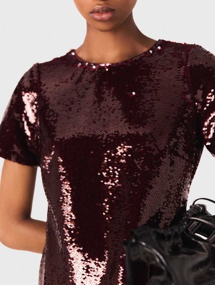 Kurzes Kleid mit Paillettenstickerei