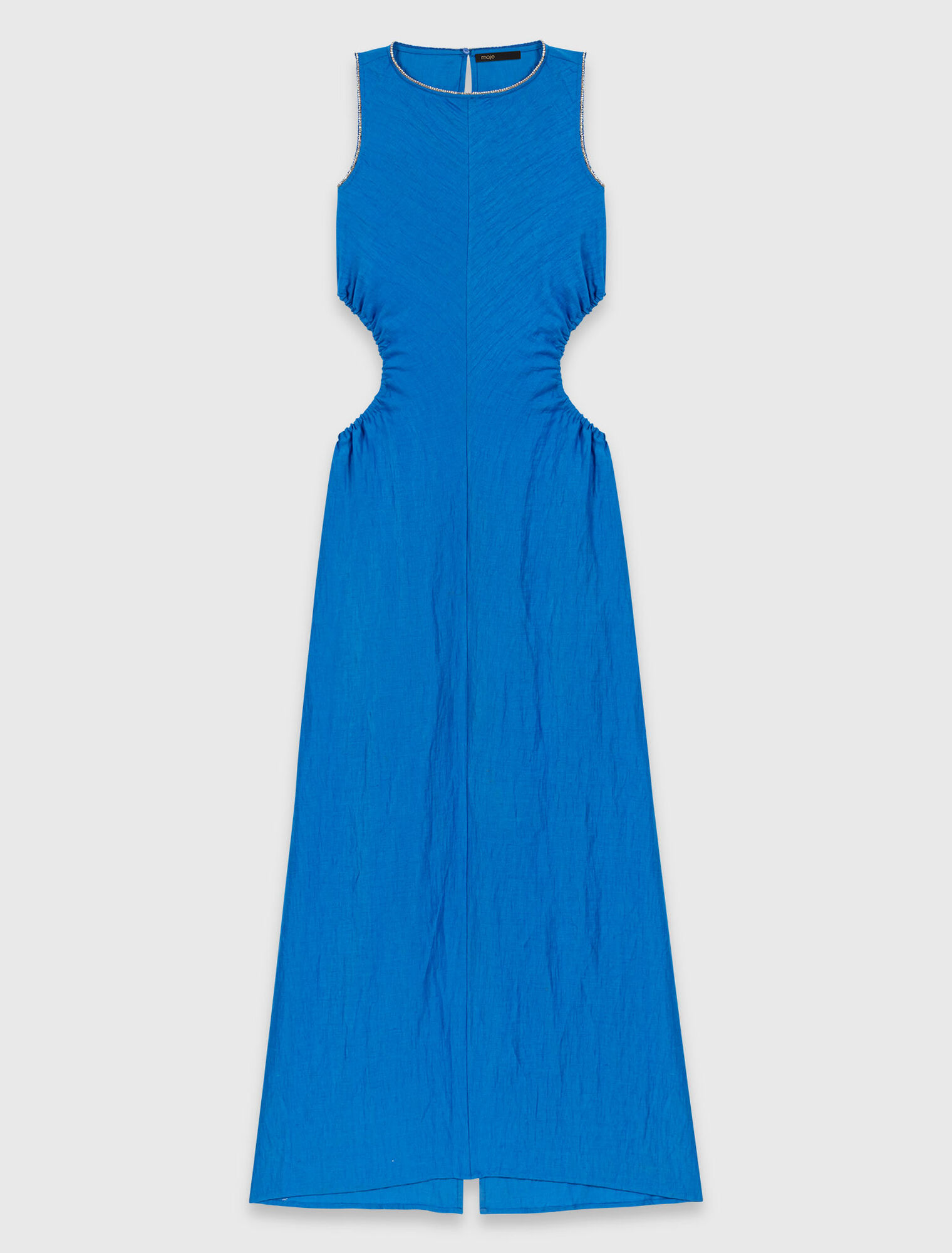 R&uuml;ckenfreies Leinenmix-Midikleid